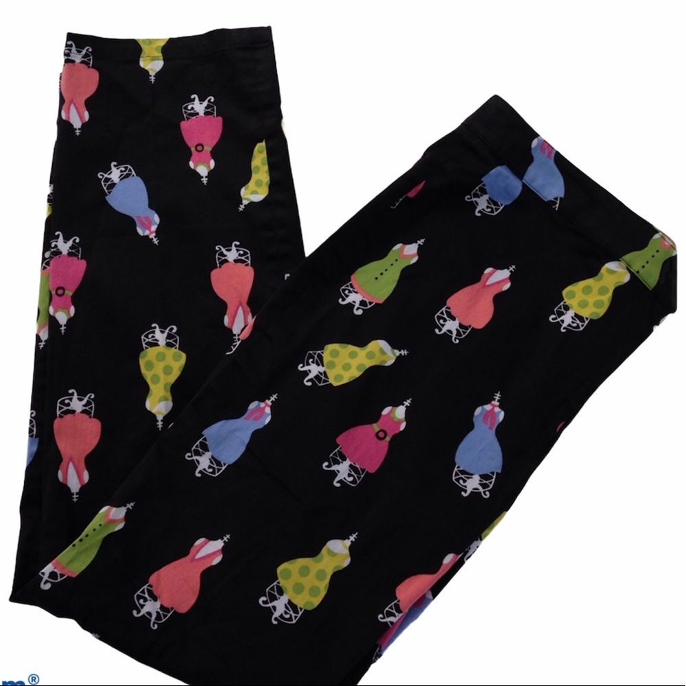CALI CALI Dress Form Print Black Pants women’s adult Size 8